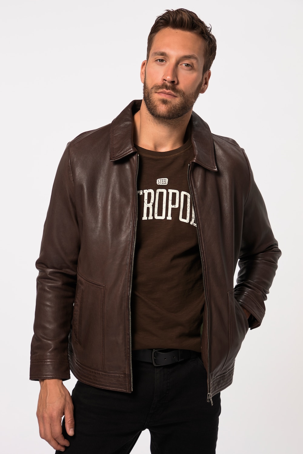 Große Größen Lederjacke, Herren, braun, Größe: 6XL, Leder, JP1880 von JP1880