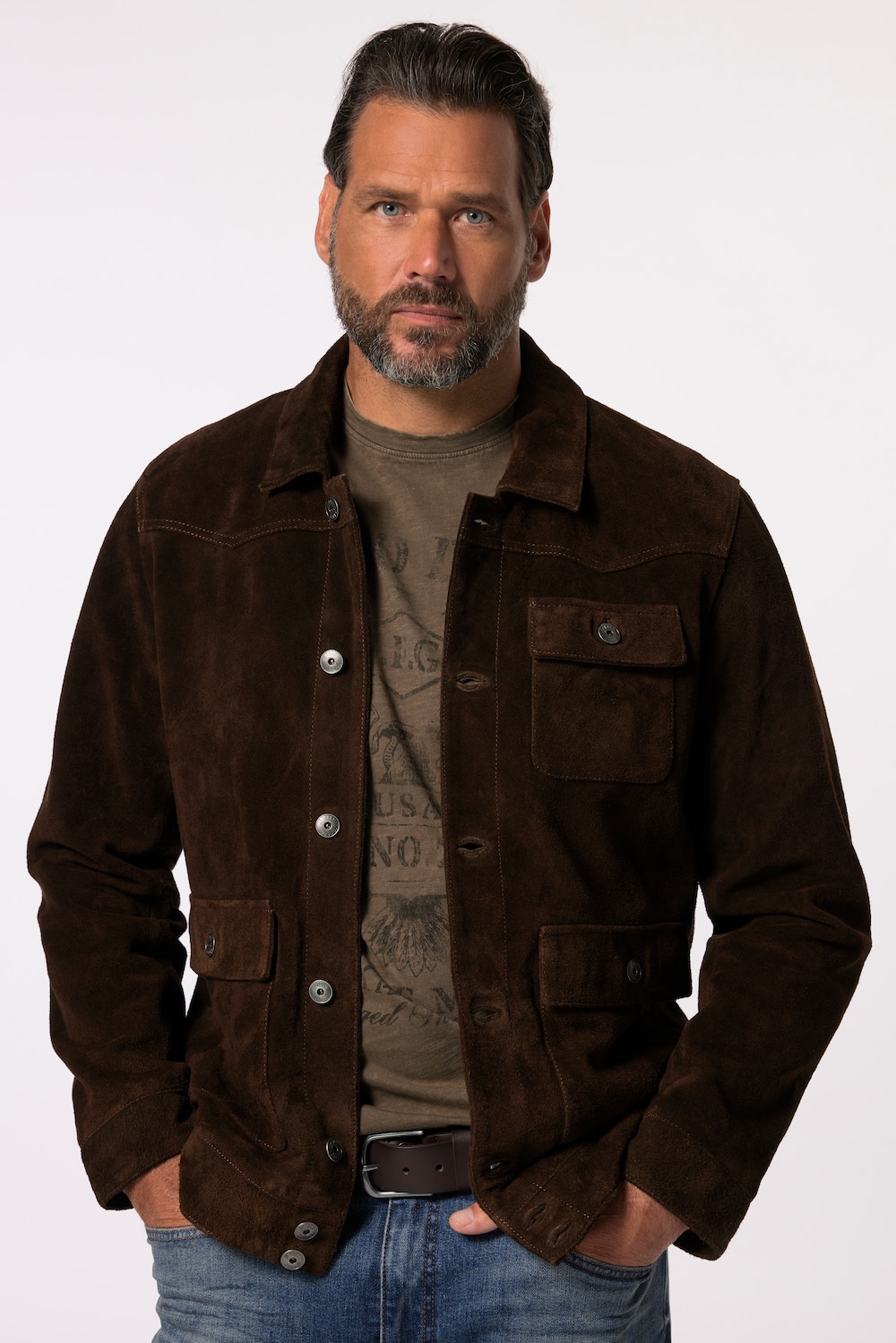 Große Größen Lederjacke, Herren, braun, Größe: 6XL, Leder, JP1880 von JP1880