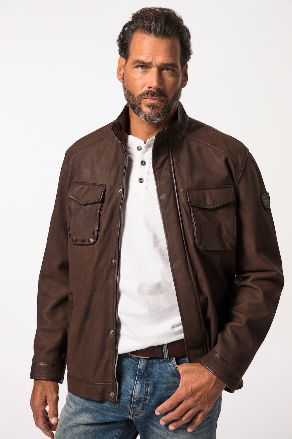 Große Größen Lederjacke, Herren, braun, Größe: 7XL, Leder, JP1880 von JP1880