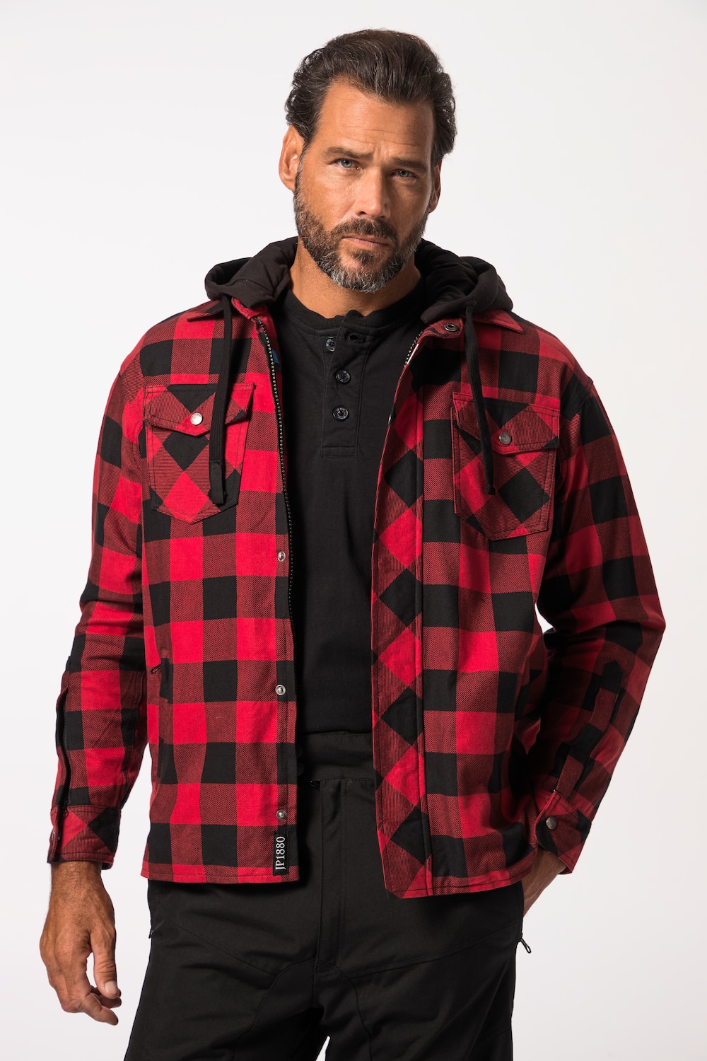 Große Größen Motorrad-Jacke Lumberjack, Herren, rot, Größe: 3XL, Polyester/Baumwolle, JP1880 von JP1880