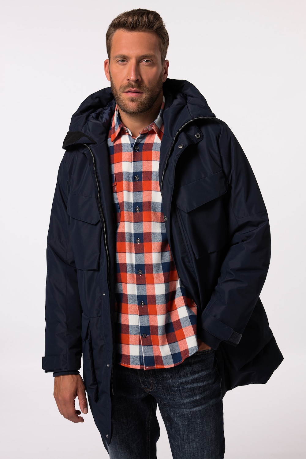 Große Größen Parka, Herren, blau, Größe: 3XL, Polyester, JP1880 Große Größen Parka, Herren, blau, Größe: 3XL, Polyester, JP1880 von JP1880