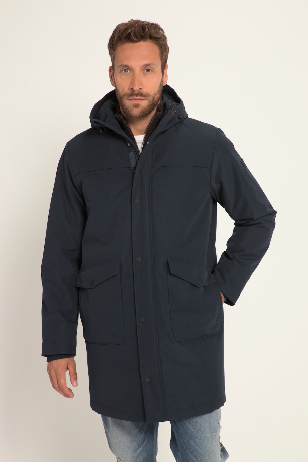 Große Größen Parka, Herren, blau, Größe: 5XL, Polyester, JP1880 von JP1880