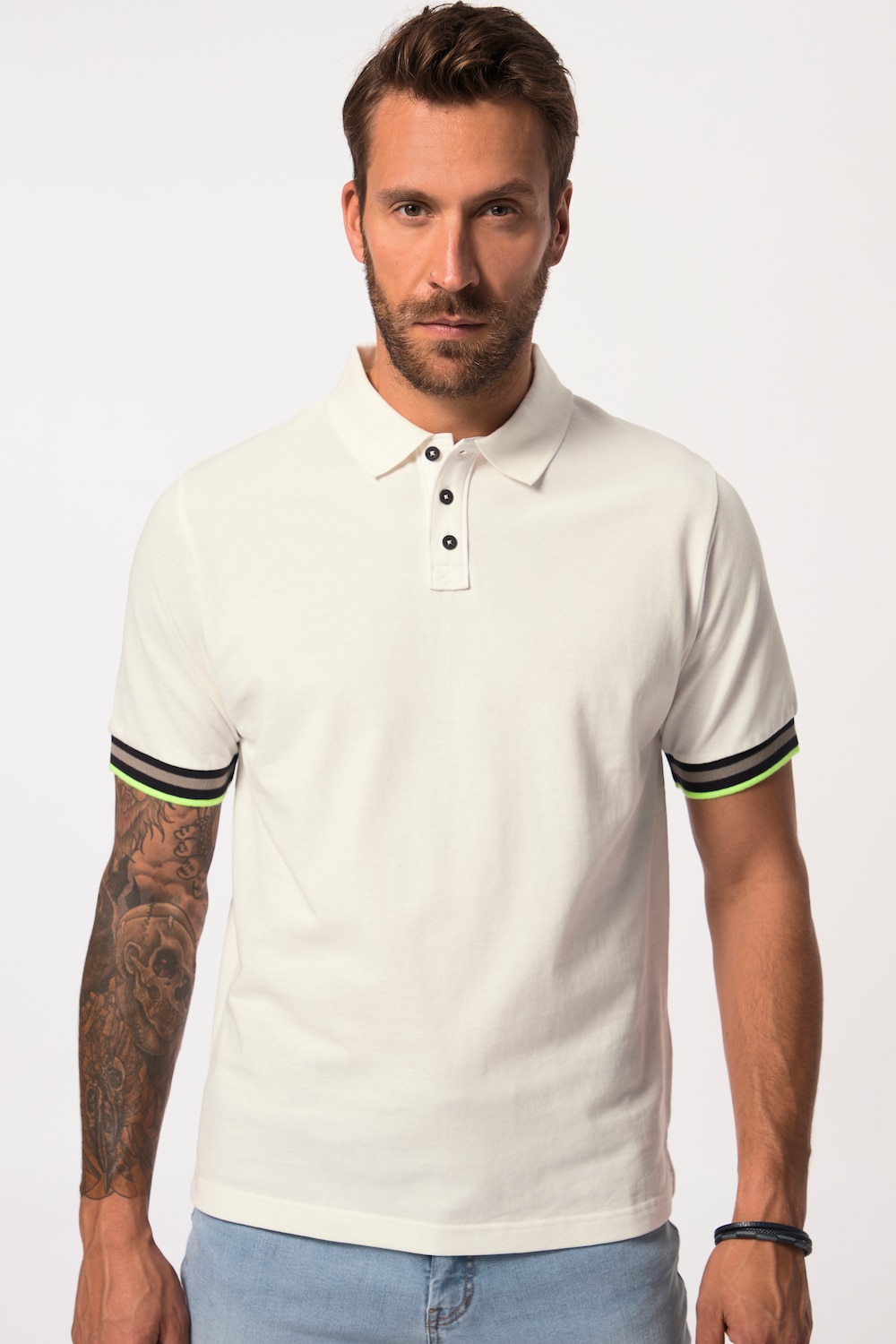 Große Größen Poloshirt, Herren, beige, Größe: XXL, Baumwolle, JP1880 von JP1880