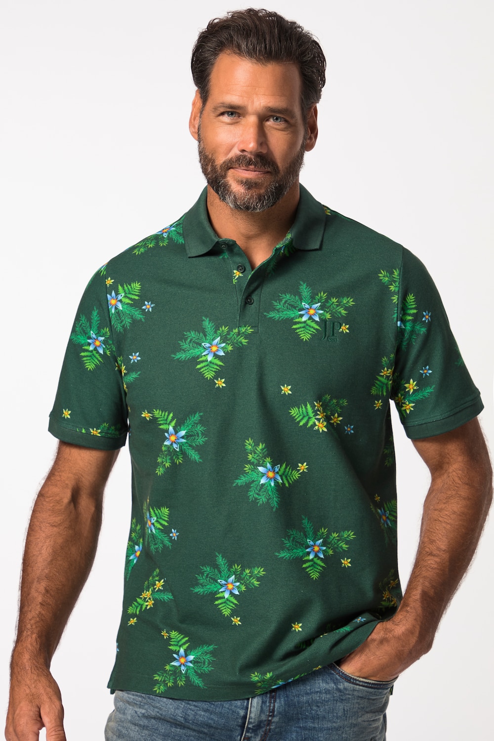 Große Größen Poloshirt, Herren, grün, Größe: 3XL, Baumwolle, JP1880 von JP1880