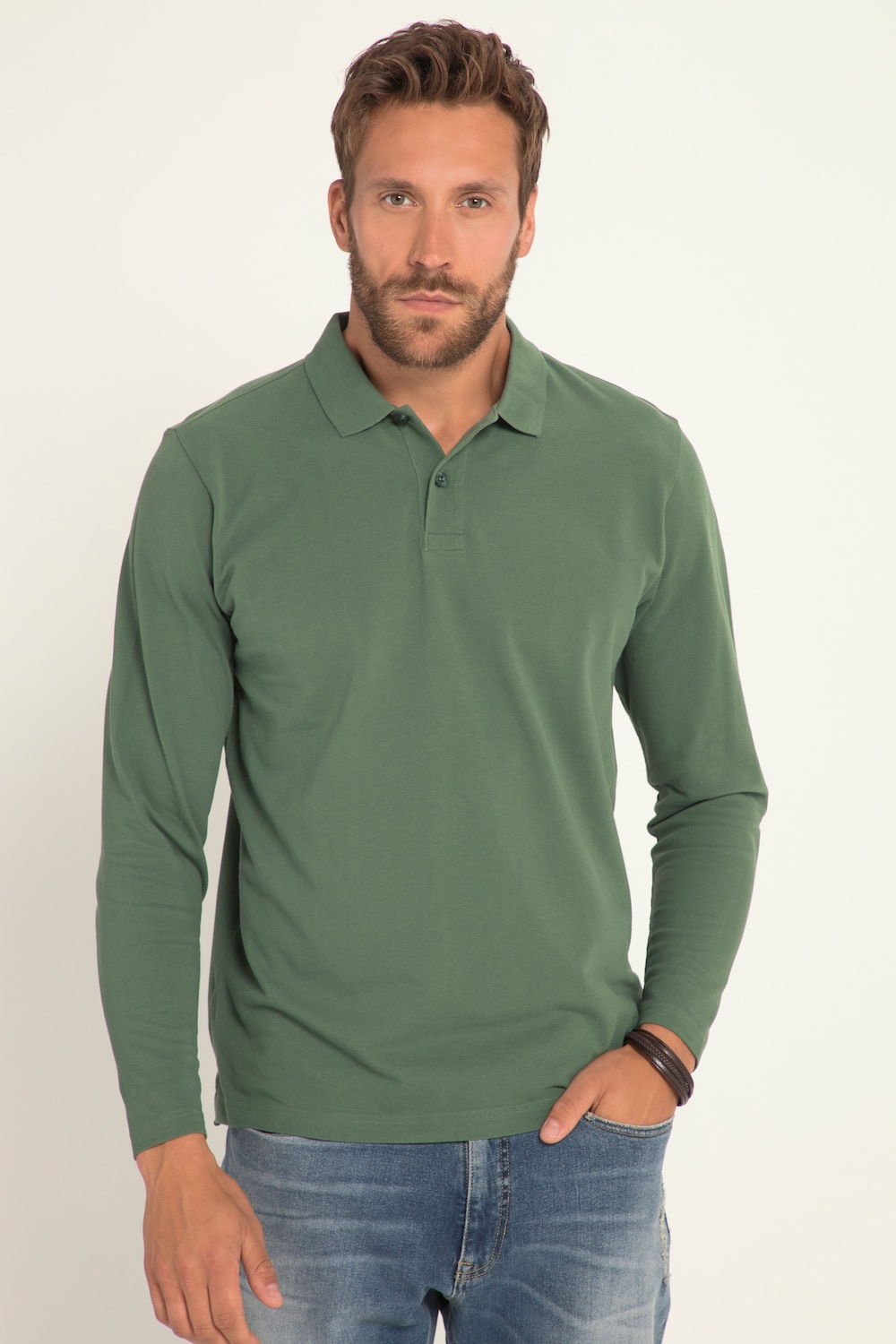 Große Größen Poloshirt, Herren, grün, Größe: 7XL, Baumwolle, JP1880 von JP1880