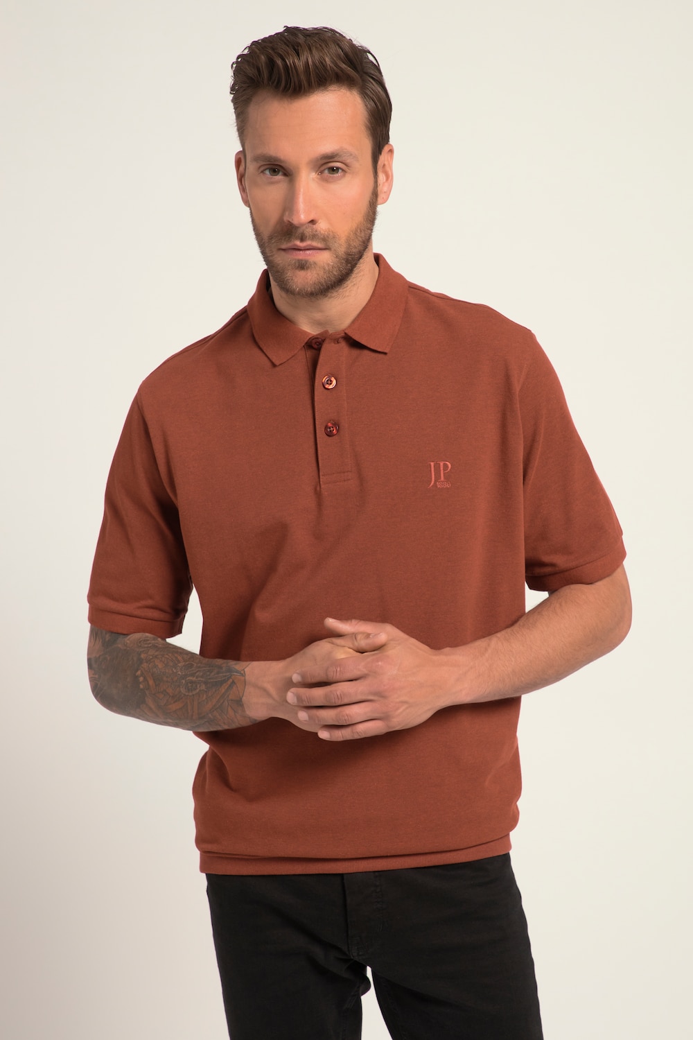 Große Größen Poloshirt, Herren, rot, Größe: 5XL, Baumwolle/Polyester, JP1880 von JP1880