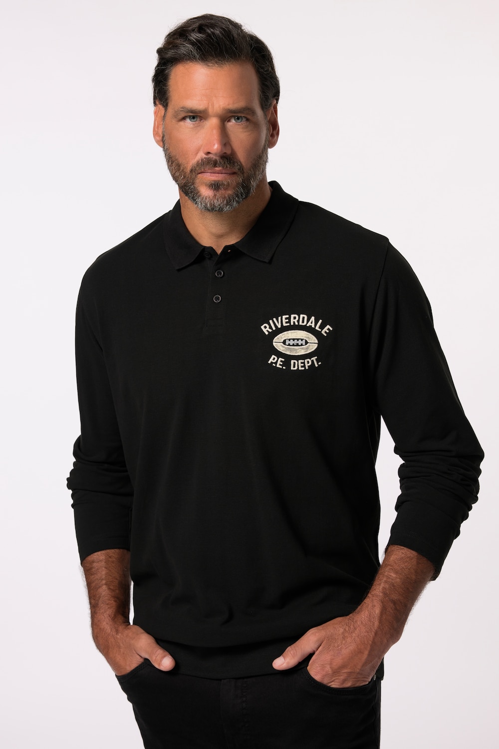 Große Größen Poloshirt, Herren, schwarz, Größe: 4XL, Baumwolle, JP1880 von JP1880