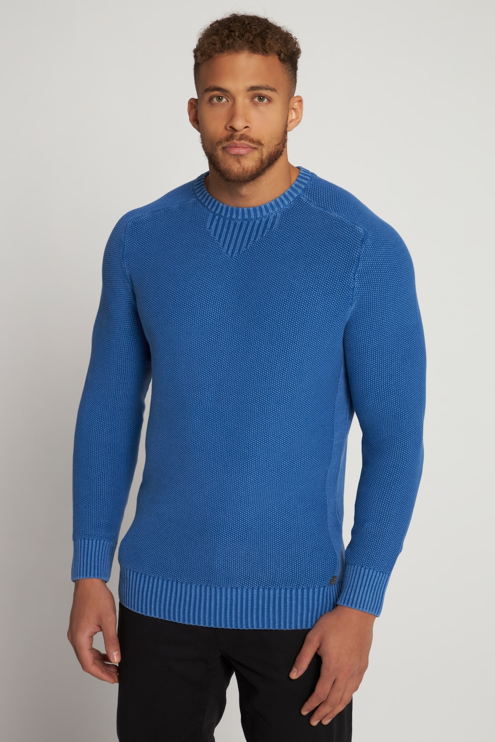 Große Größen Pullover, Herren, blau, Größe: 4XL, Baumwolle, JP1880 von JP1880