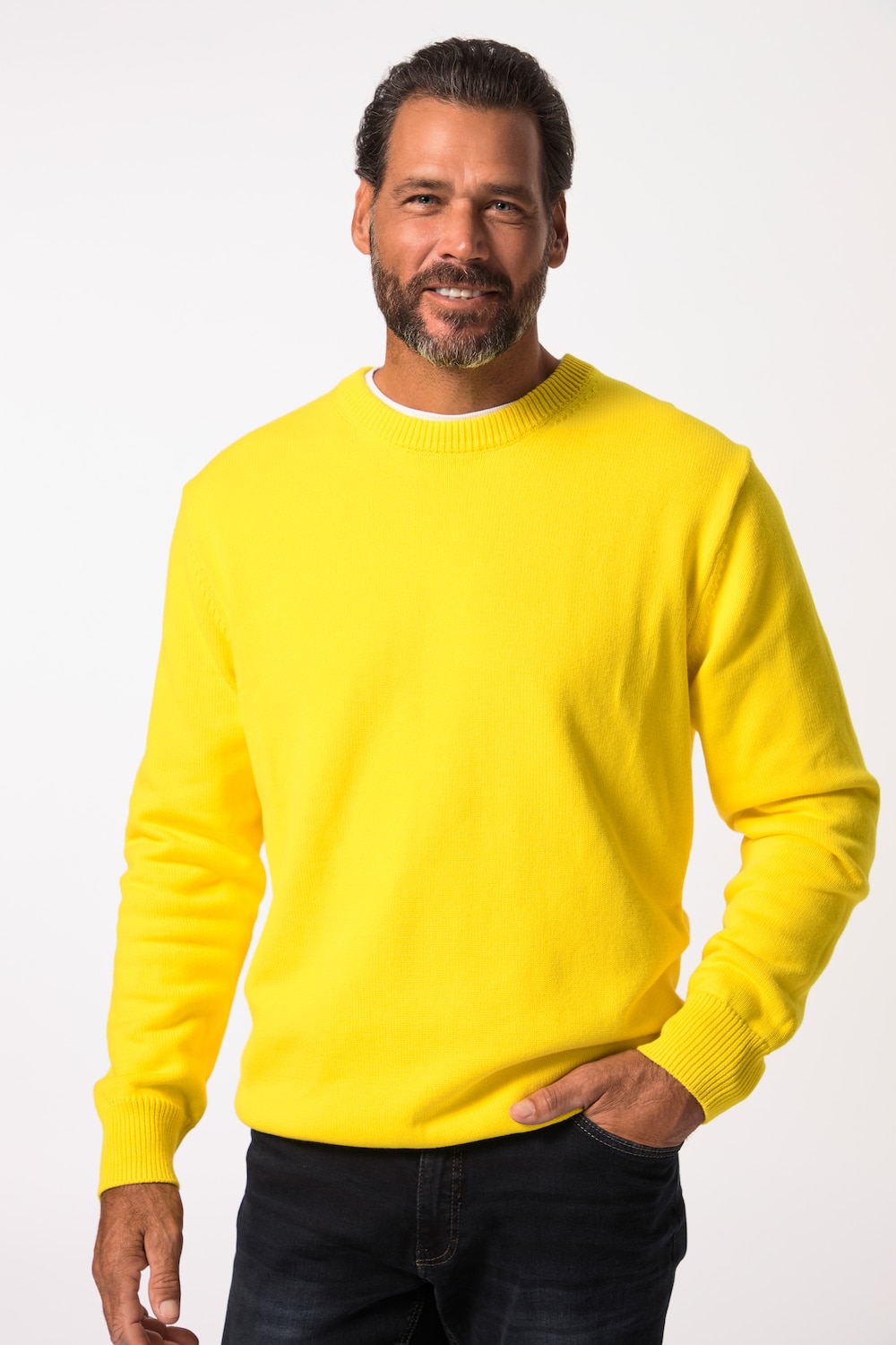 Große Größen Pullover, Herren, gelb, Größe: XXL, Baumwolle, JP1880 von JP1880