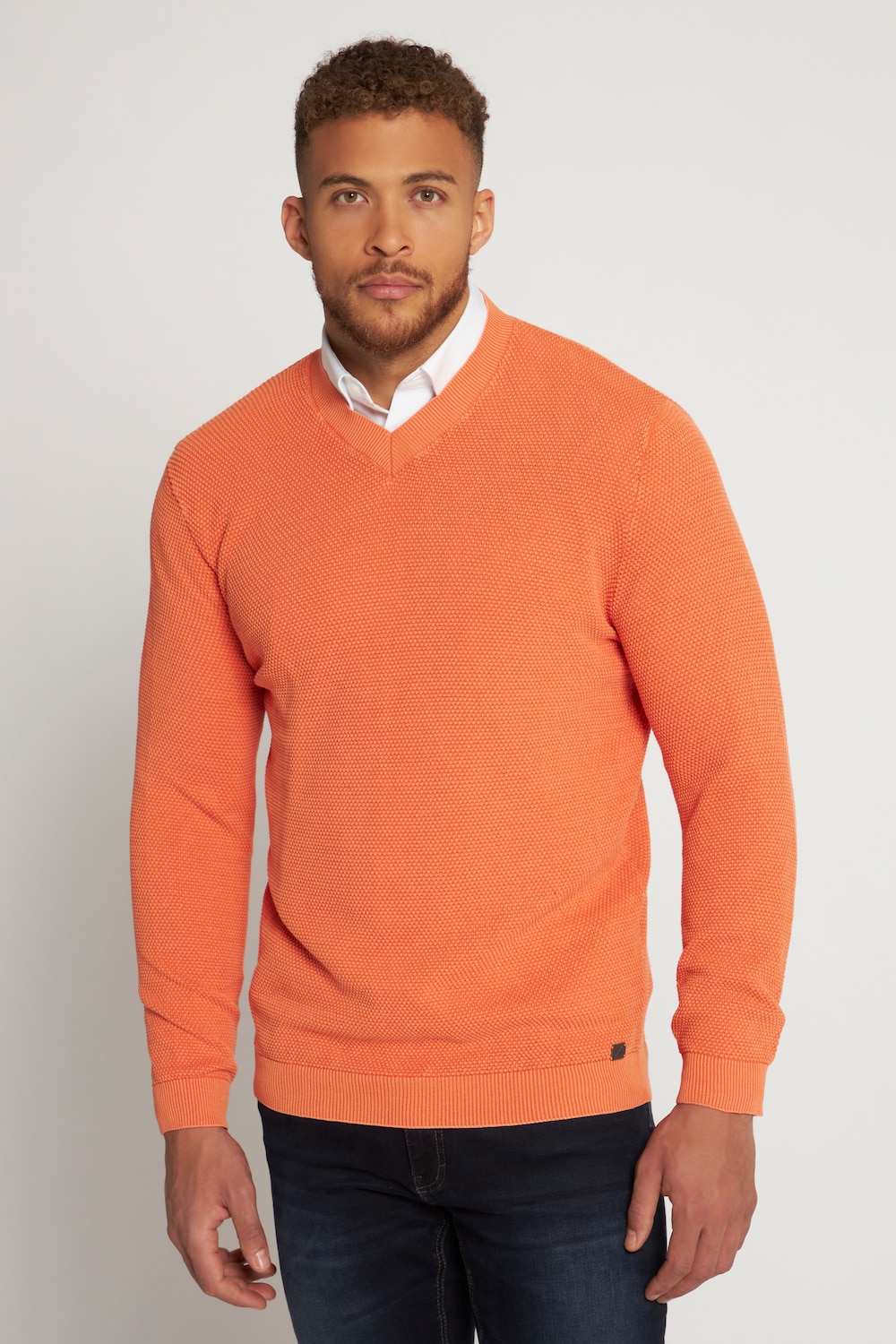 Große Größen Pullover, Herren, orange, Größe: 4XL, Baumwolle, JP1880 von JP1880