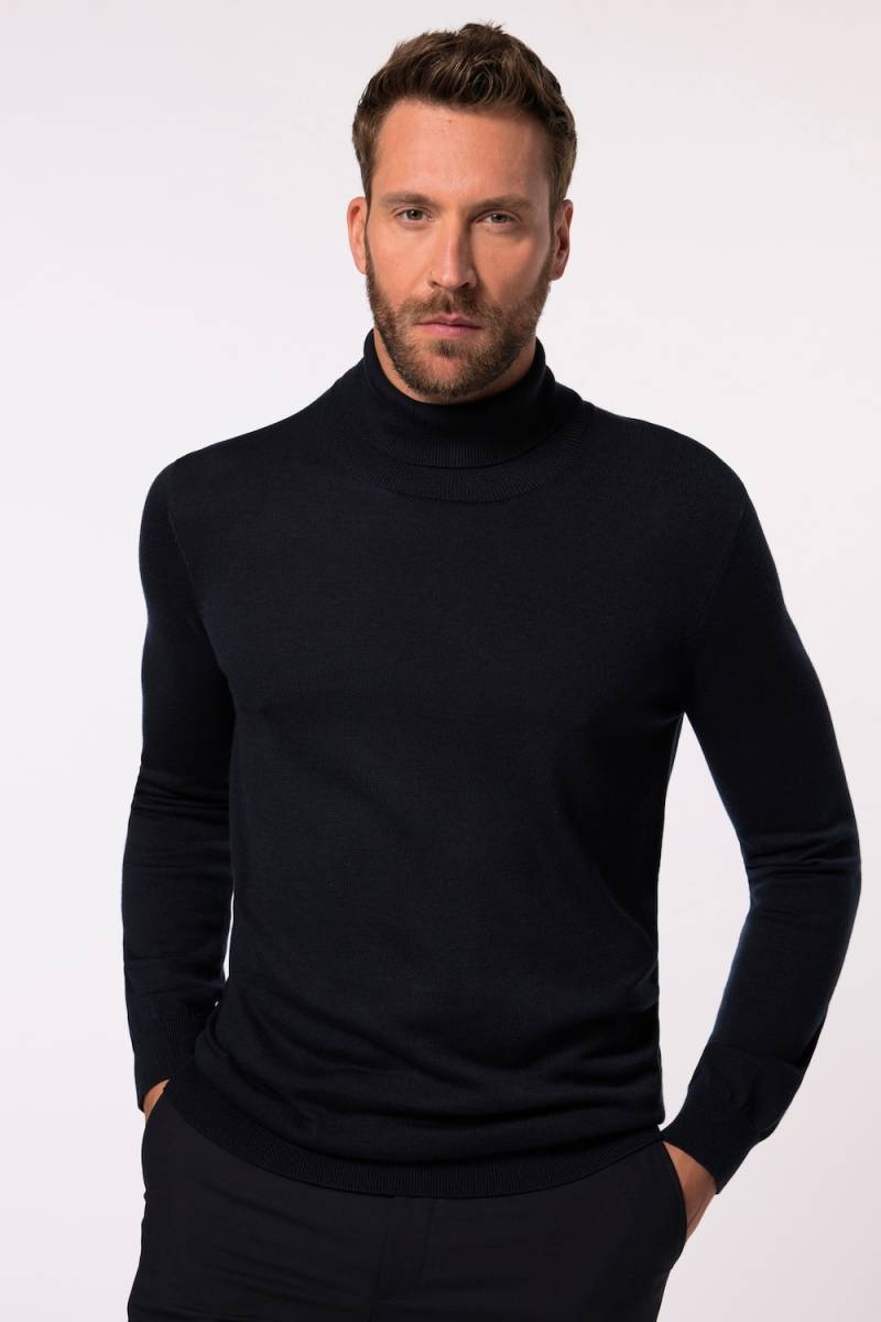 Große Größen Rollkragen-Pullover FLEXNAMIC®, Herren, blau, Größe: L, Synthetische Fasern/Polyester/Wolle, JP1880 von JP1880