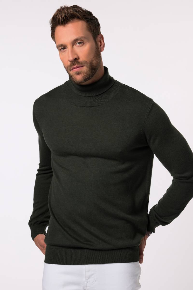Große Größen Rollkragen-Pullover FLEXNAMIC®, Herren, grün, Größe: 7XL, Synthetische Fasern/Polyester/Wolle, JP1880 von JP1880