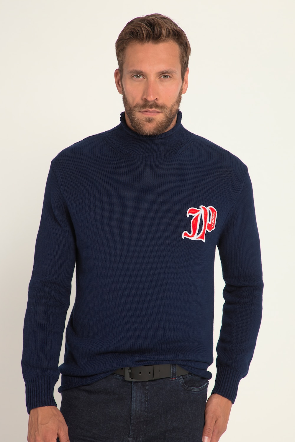 Große Größen Rollkragenpullover, Herren, blau, Größe: XL, Baumwolle, JP1880 von JP1880