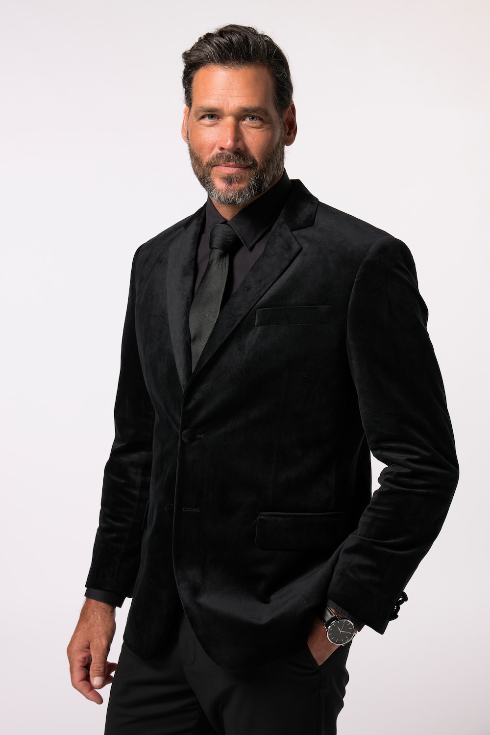 Große Größen Sakko, Herren, schwarz, Größe: 62, Polyester, JP1880 Große Größen Sakko, Herren, schwarz, Größe: 62, Polyester, JP1880 von JP1880
