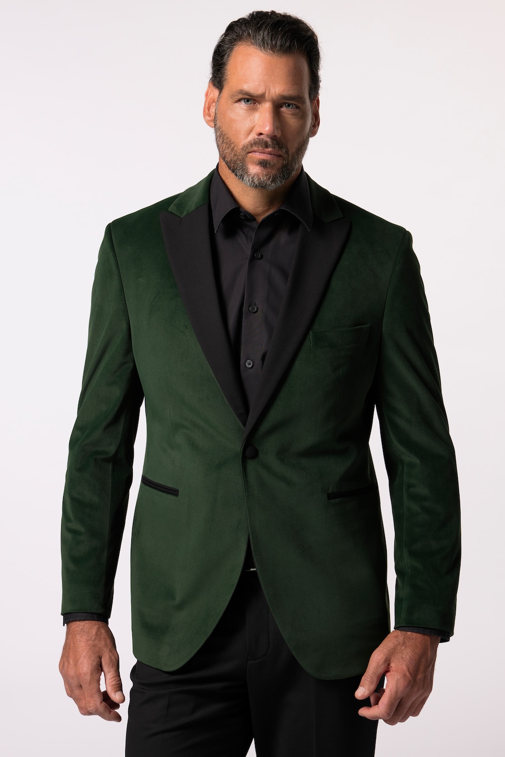 Große Größen Samt-Sakko, Herren, grün, Größe: 58, Polyester, JP1880 von JP1880