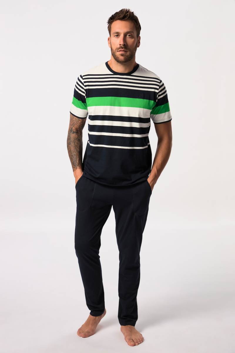 Große Größen Schlafanzug, Herren, blau, Größe: 5XL, Baumwolle, JP1880 von JP1880