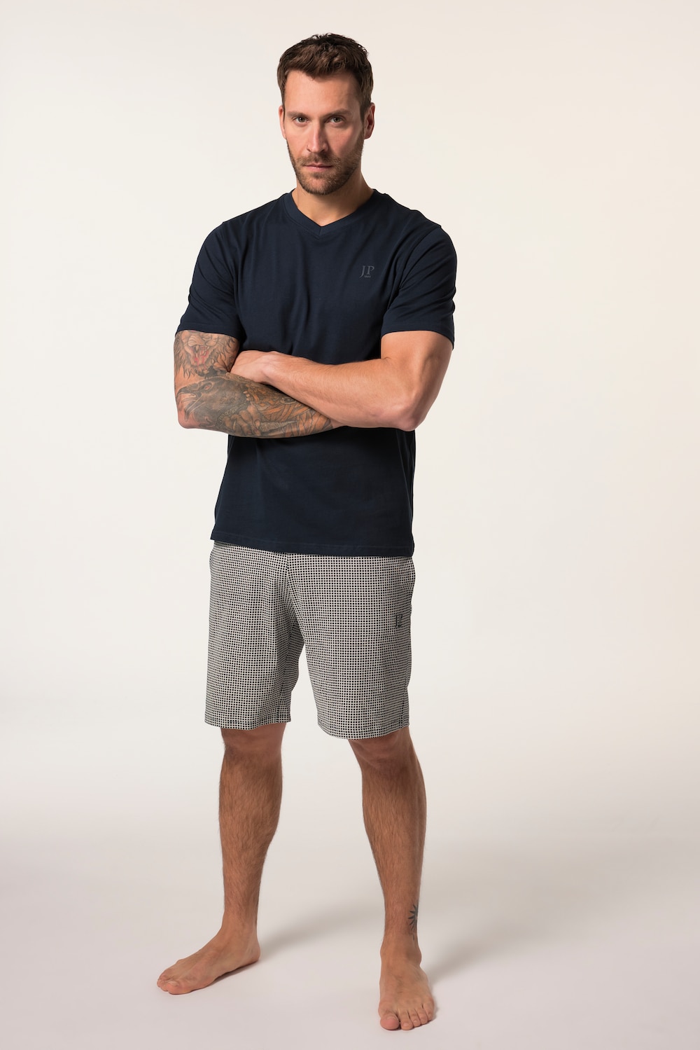 Große Größen Schlafanzug, Herren, blau, Größe: 5XL, Baumwolle, JP1880 von JP1880