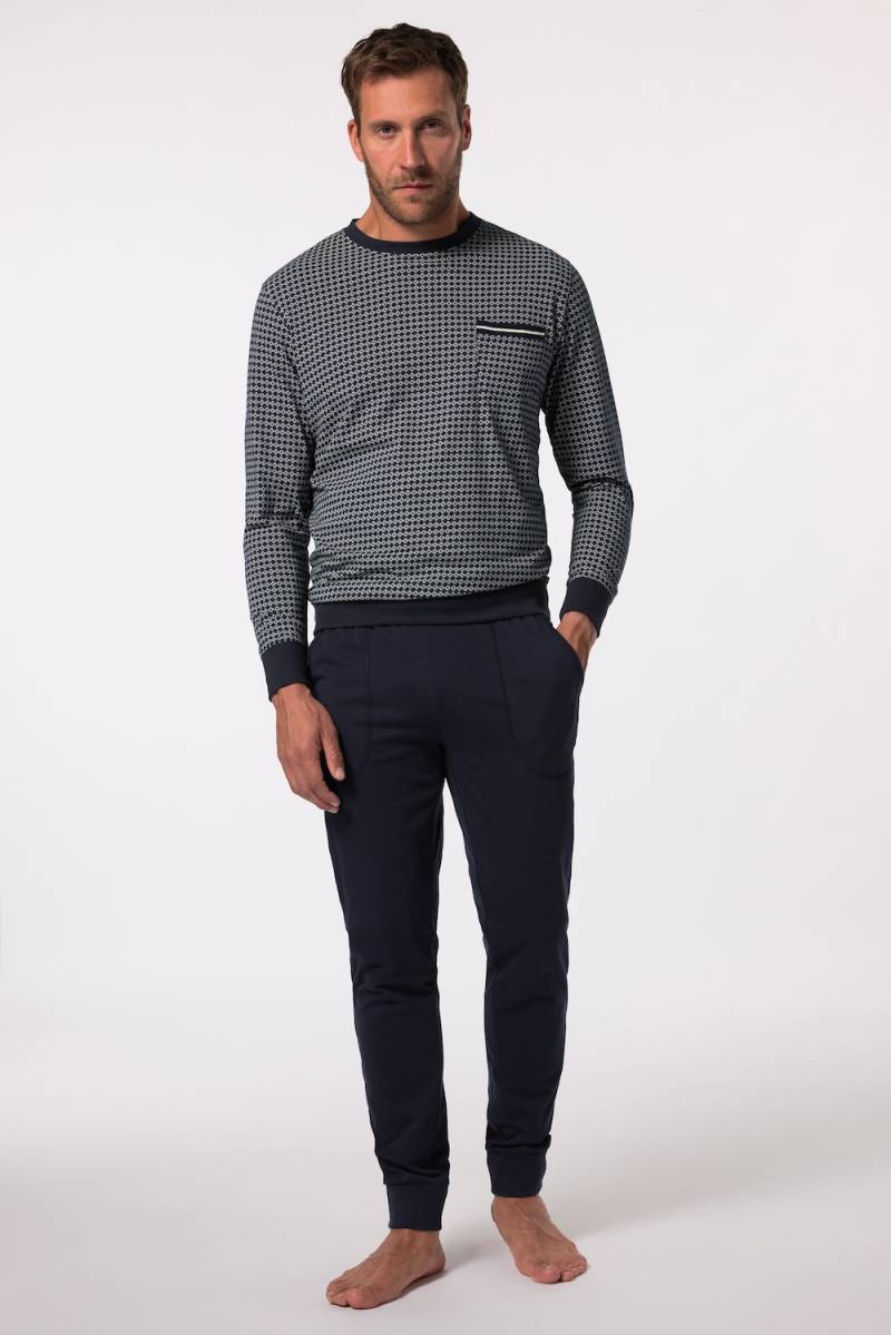 Große Größen JP1880 Schlafanzug, Herren, blau, Größe: L, Baumwolle, JP1880 von JP1880