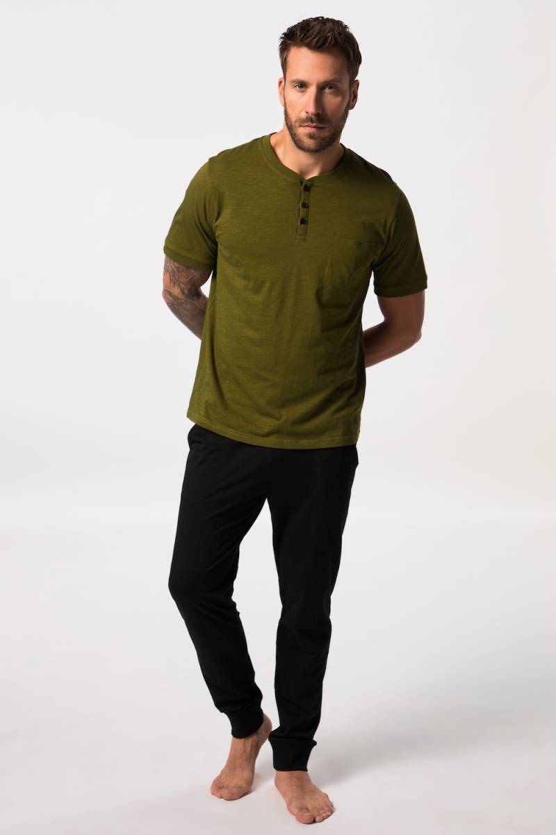 Große Größen Schlafanzug, Herren, braun, Größe: 4XL, Baumwolle, JP1880 von JP1880