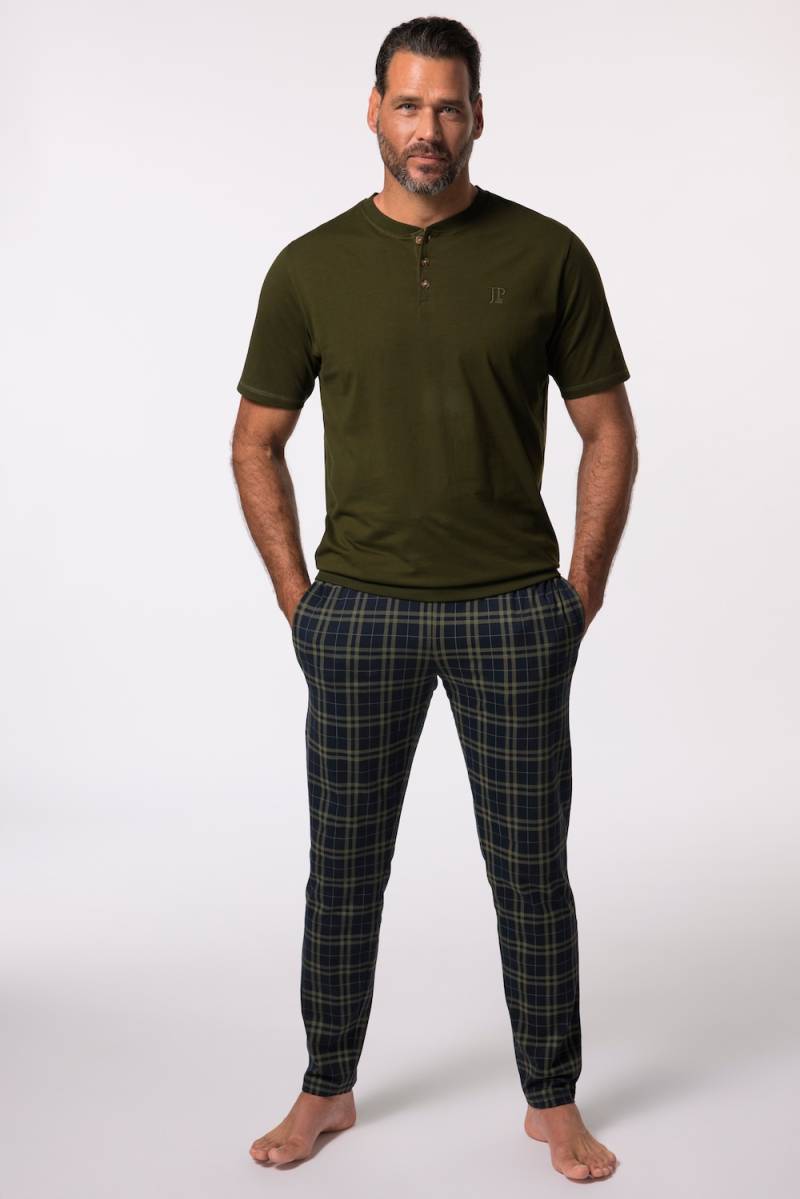 Große Größen Schlafanzug, Herren, braun, Größe: XL, Baumwolle, JP1880 von JP1880