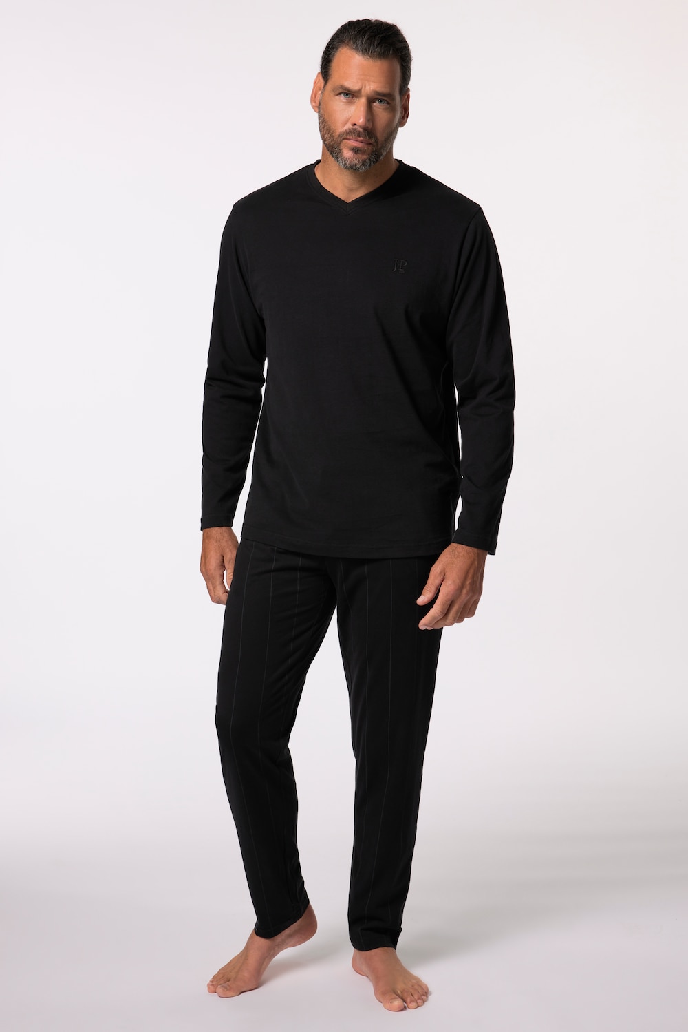 Große Größen Schlafanzug, Herren, schwarz, Größe: XL, Baumwolle, JP1880 von JP1880