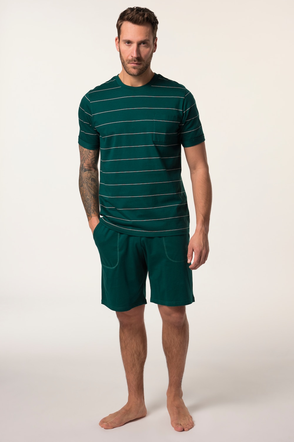 Große Größen Schlafanzug, Herren, türkis, Größe: 3XL, Baumwolle, JP1880 von JP1880