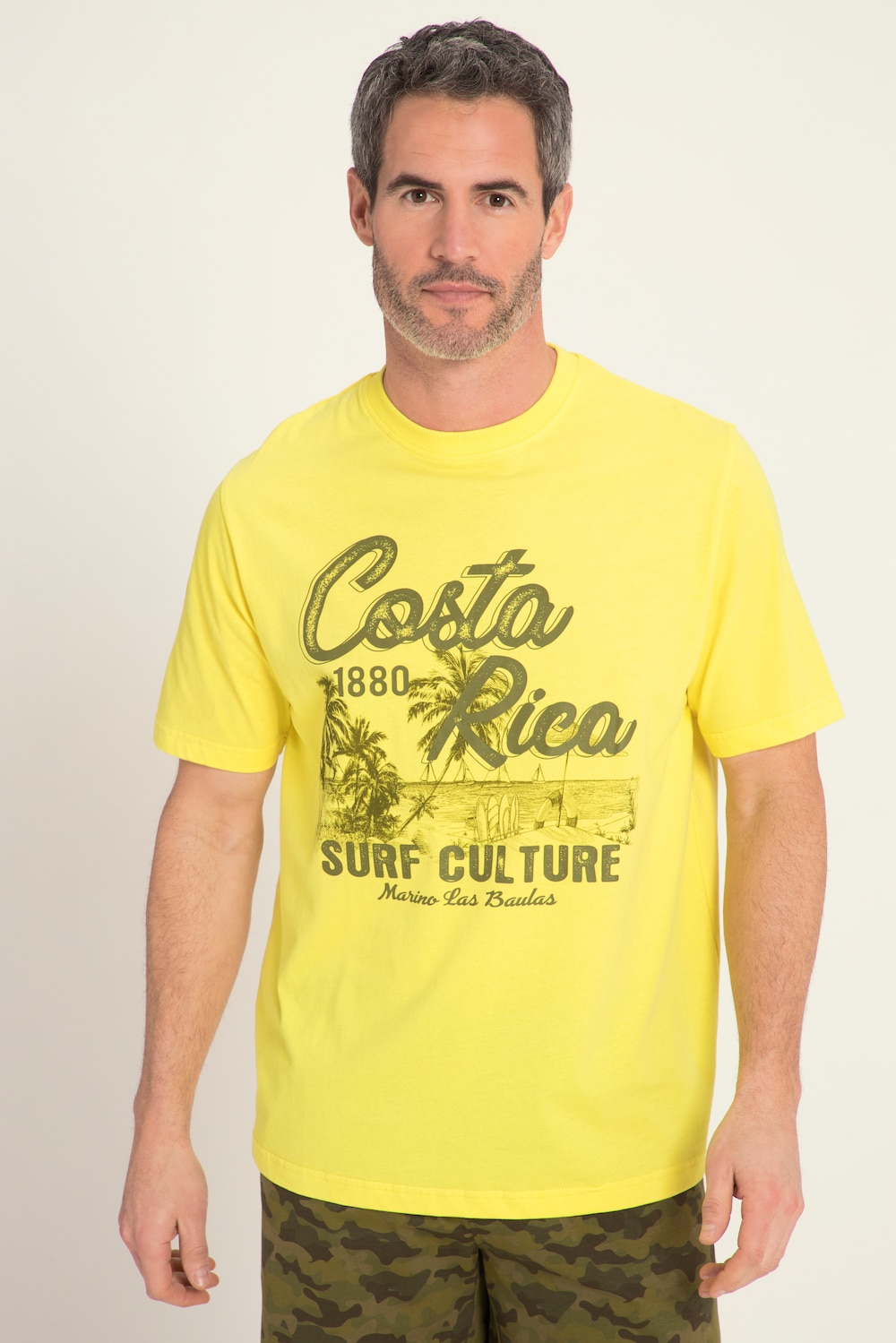 Große Größen Schlafanzug-Shirt, Herren, gelb, Größe: L, Baumwolle, JP1880 von JP1880