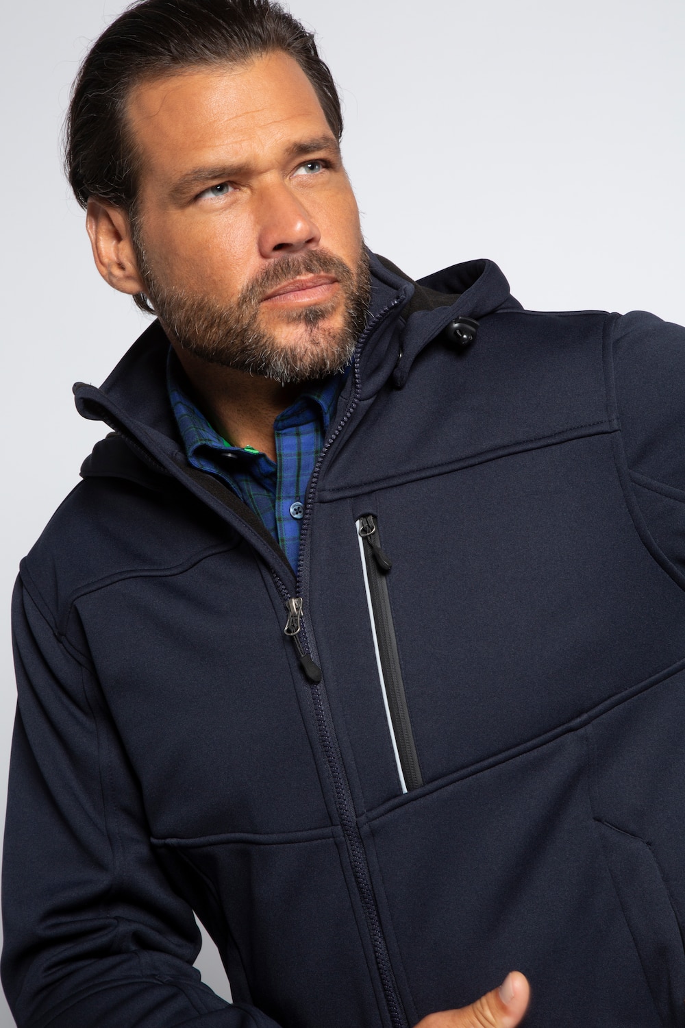 Große Größen Softshelljacke, Herren, blau, Größe: 4XL, Polyester, JP1880 von JP1880