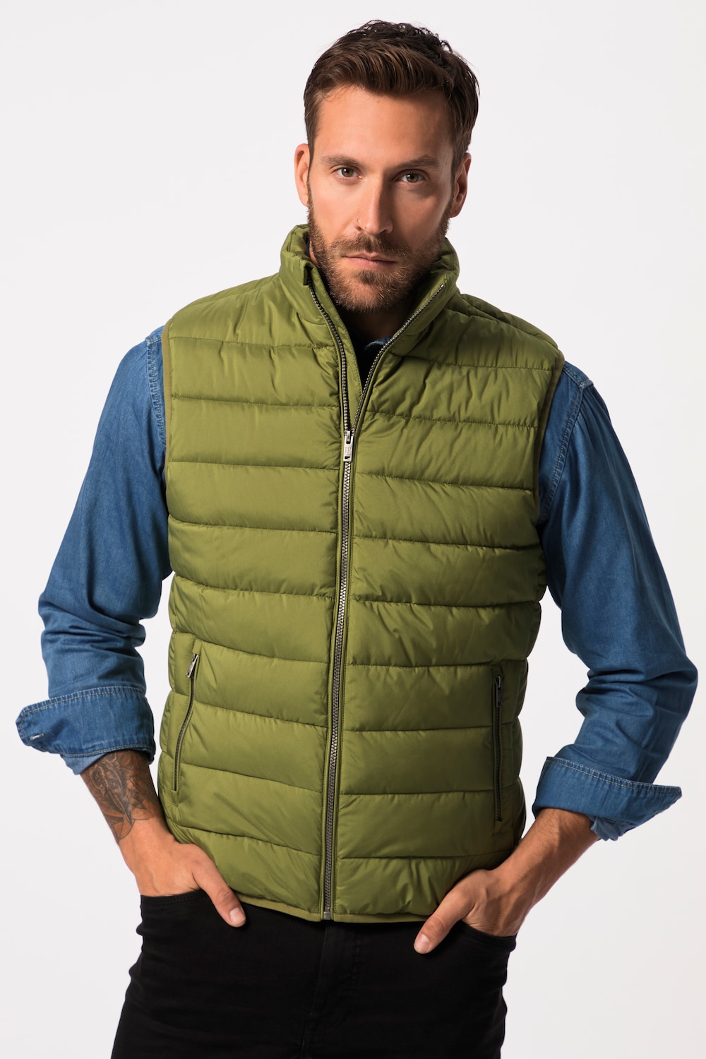 Große Größen Steppweste, Herren, grün, Größe: 4XL, Polyester, JP1880 Große Größen Steppweste, Herren, grün, Größe: 4XL, Polyester, JP1880 von JP1880