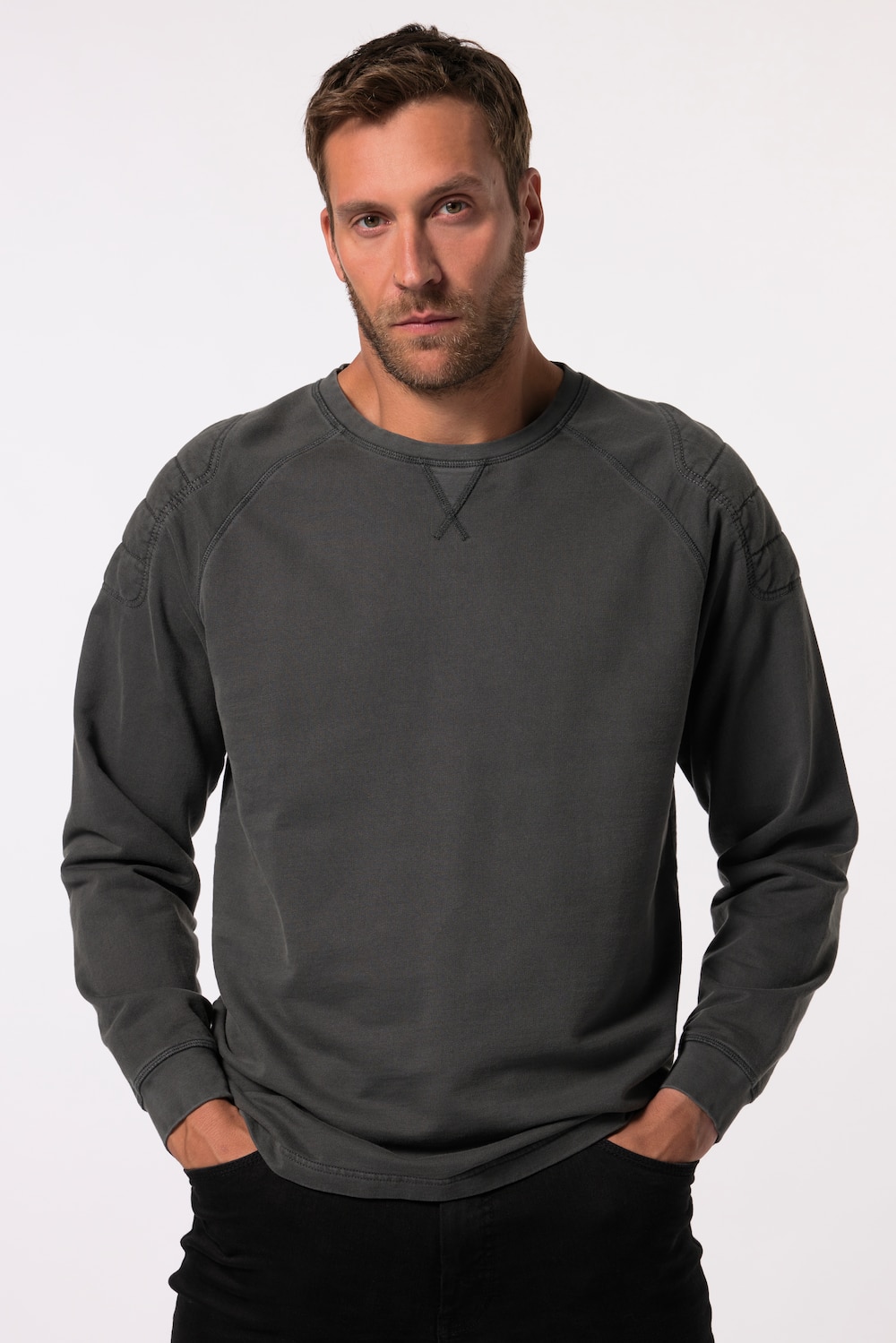 Große Größen Sweatshirt, Herren, grün, Größe: L, Baumwolle, JP1880 von JP1880