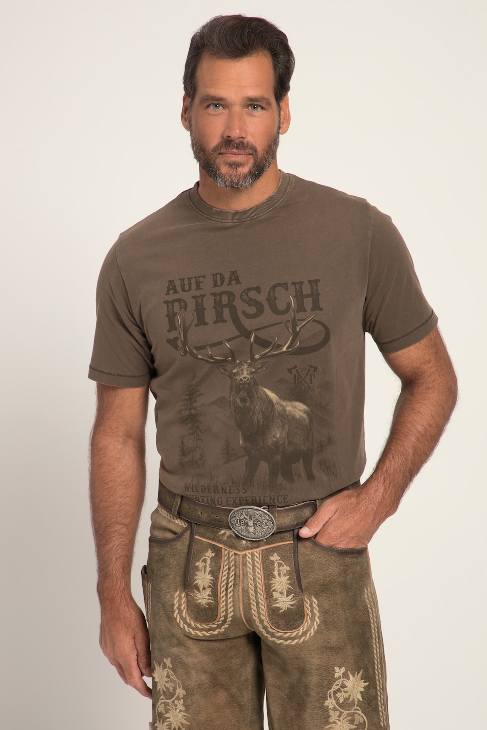 Große Größen T-Shirt, Herren, braun, Größe: 8XL, Baumwolle, JP1880 von JP1880