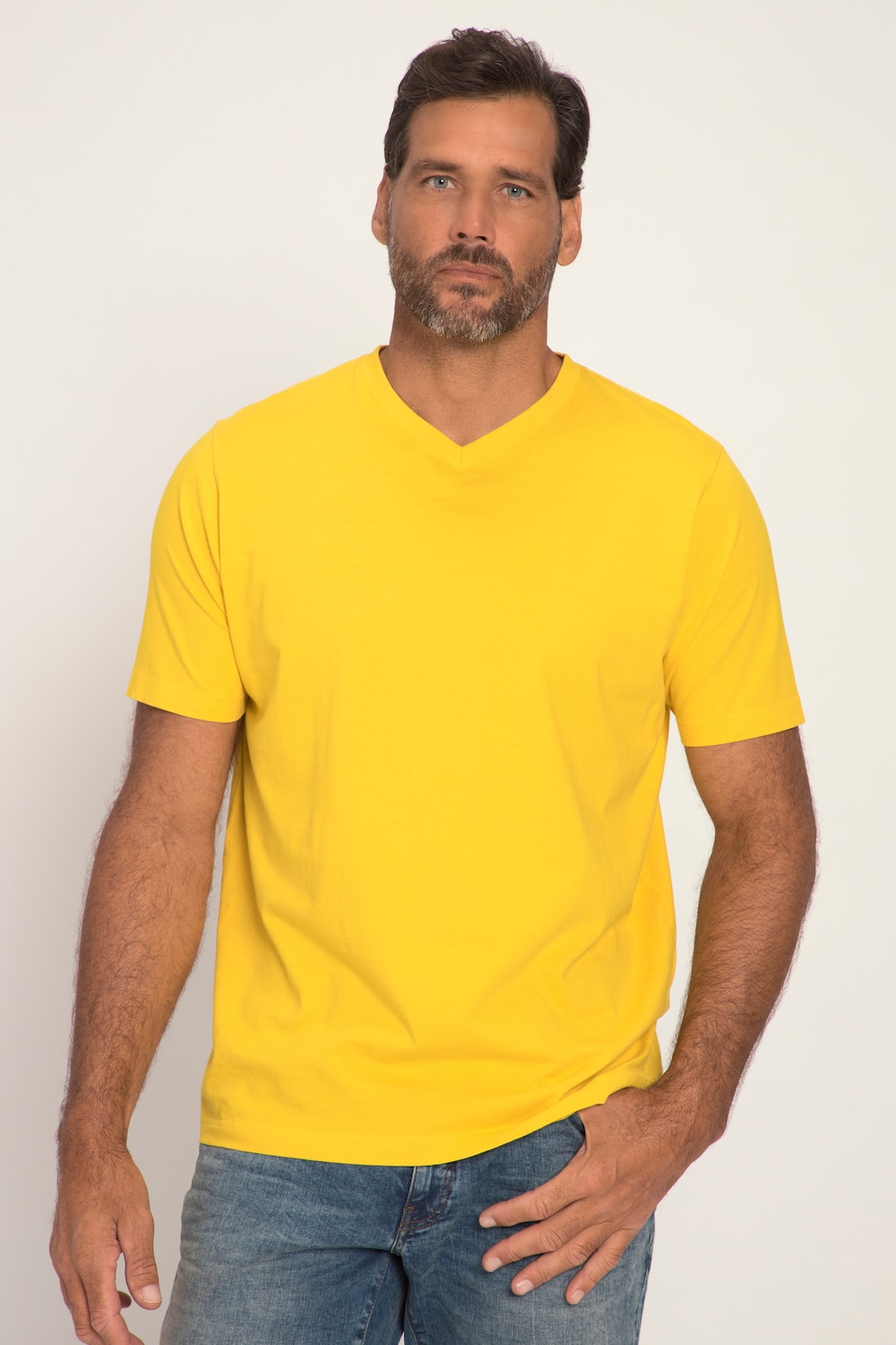Große Größen T-Shirt, Herren, gelb, Größe: 8XL, Baumwolle, JP1880 von JP1880