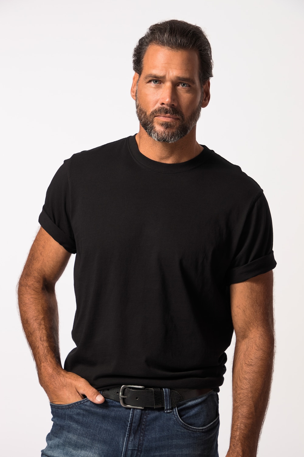 Große Größen T-Shirt, Herren, schwarz, Größe: 4XL, Baumwolle, JP1880 von JP1880