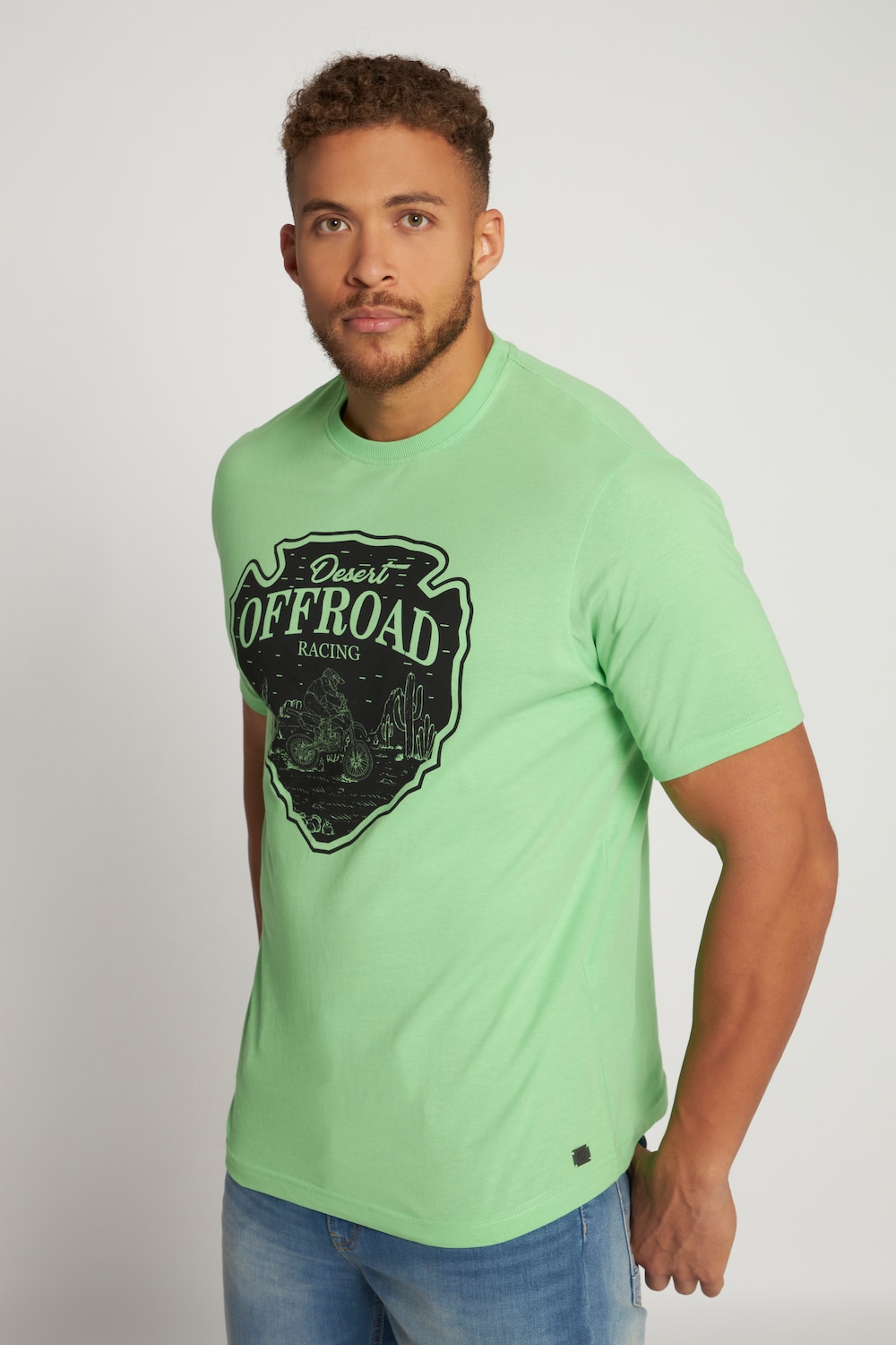 Große Größen T-Shirt, Herren, grün, Größe: 3XL, Baumwolle, JP1880 von JP1880