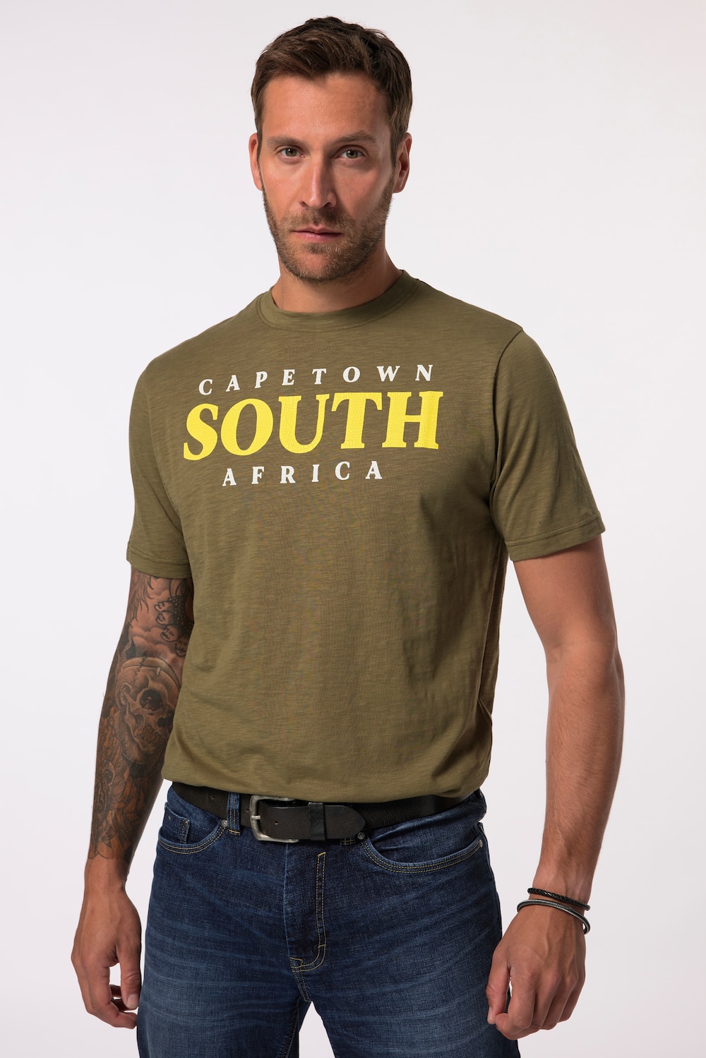 Große Größen T-Shirt, Herren, grün, Größe: 4XL, Baumwolle, JP1880 von JP1880