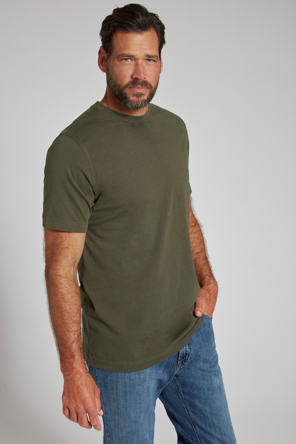 Große Größen T-Shirt, Herren, grün, Größe: XL, Baumwolle, JP1880 von JP1880