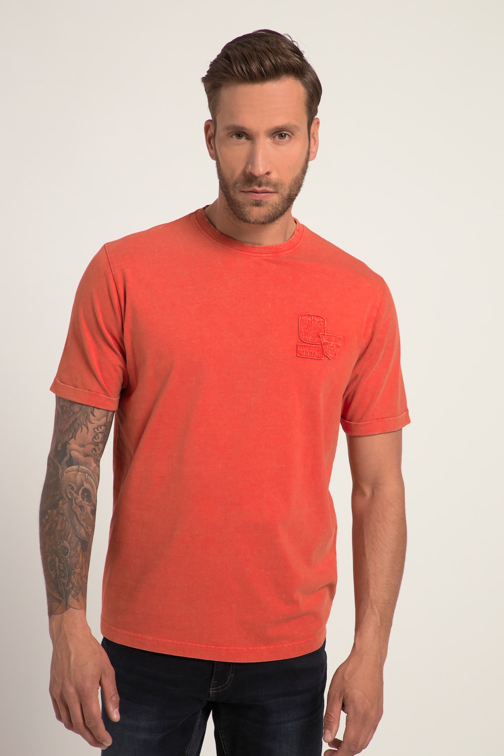 Große Größen T-Shirt, Herren, orange, Größe: 7XL, Baumwolle, JP1880 von JP1880