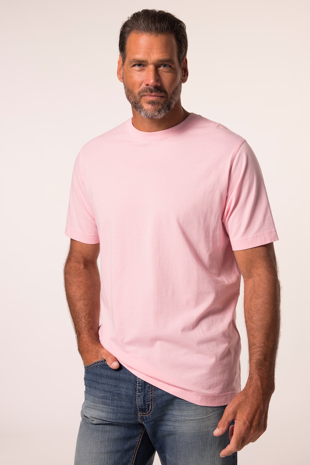 Große Größen T-Shirt, Herren, rosa, Größe: XXL, Baumwolle, JP1880 von JP1880