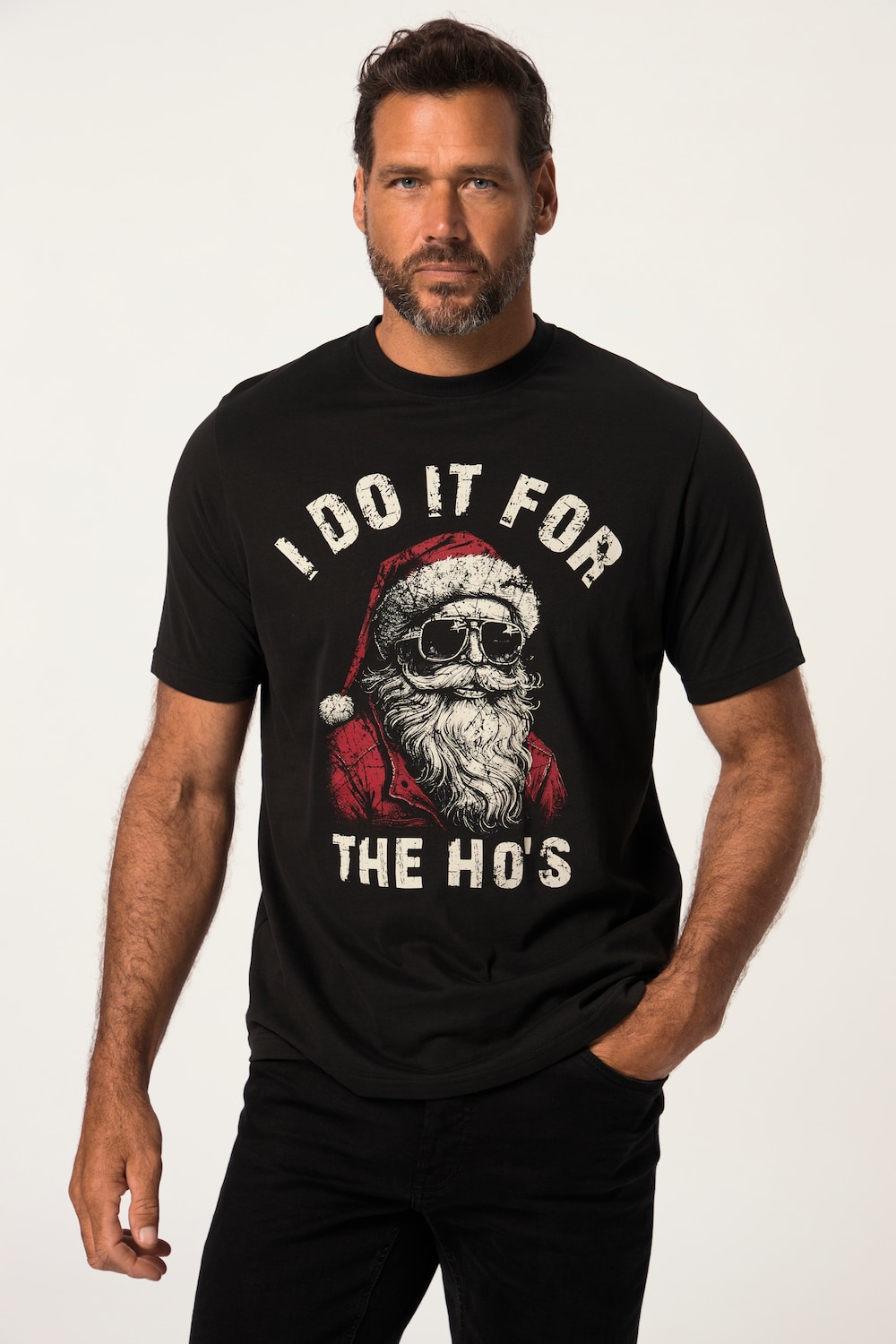 Große Größen T-Shirt, Herren, schwarz, Größe: 5XL, Baumwolle, JP1880 von JP1880