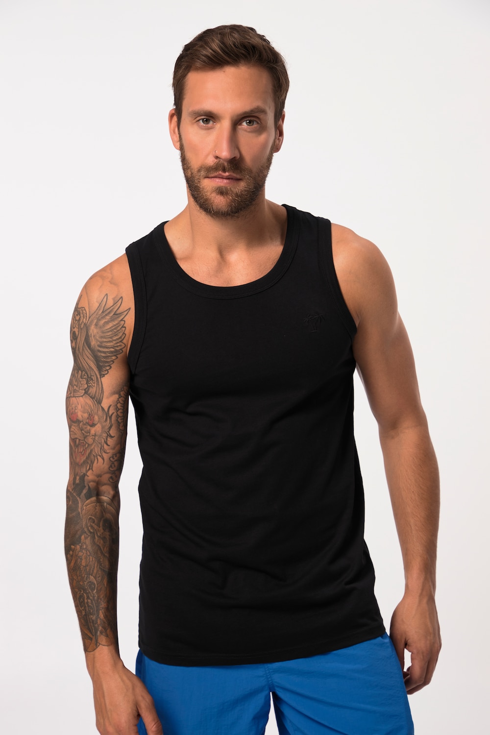 Große Größen Tanktop, Herren, schwarz, Größe: 6XL, Baumwolle, JP1880 von JP1880