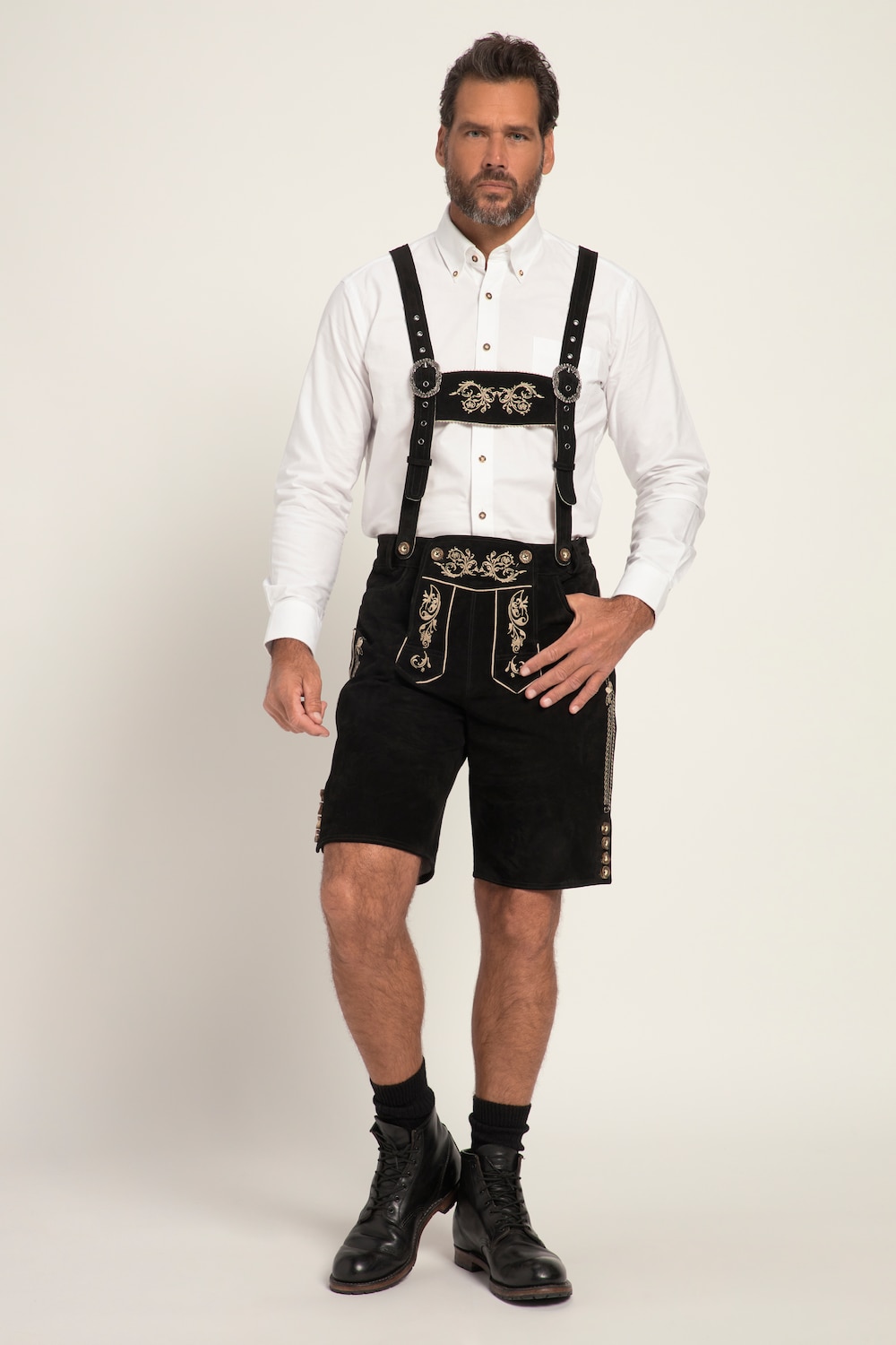 Große Größen Trachtenhose, Herren, schwarz, Größe: 60, Leder, JP1880 von JP1880