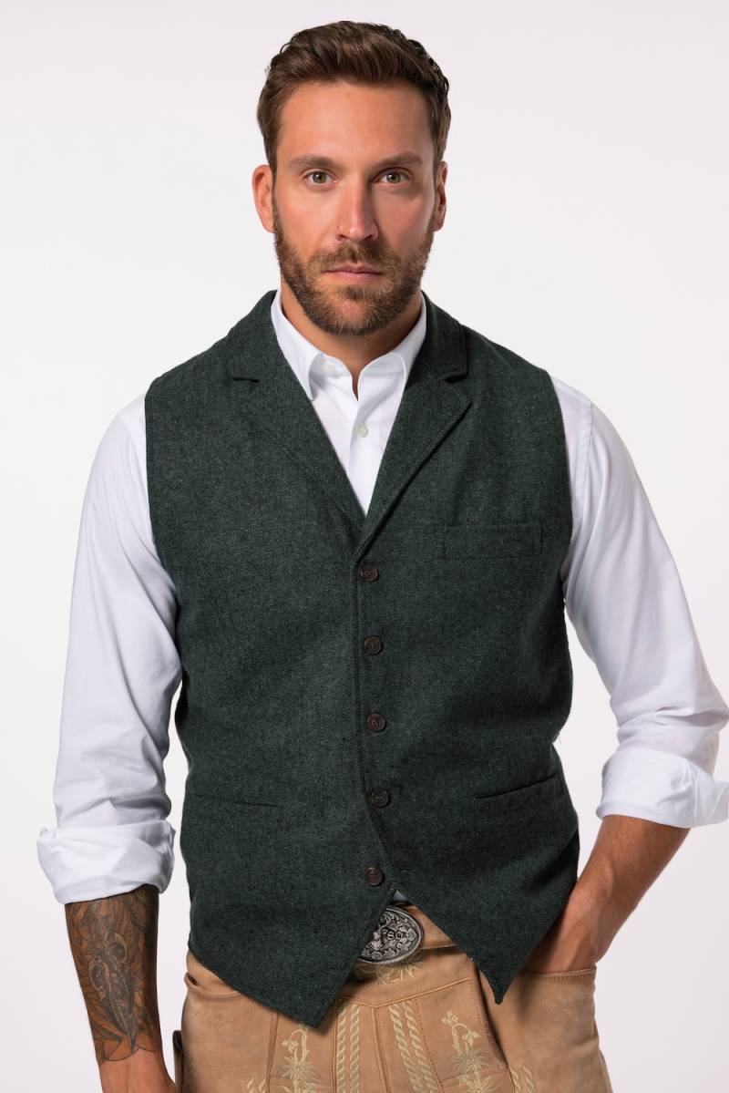 Große Größen Tweed-Weste FLEXNAMIC®, Herren, grün, Größe: 6XL, Polyester/Baumwolle/Wolle, JP1880 von JP1880
