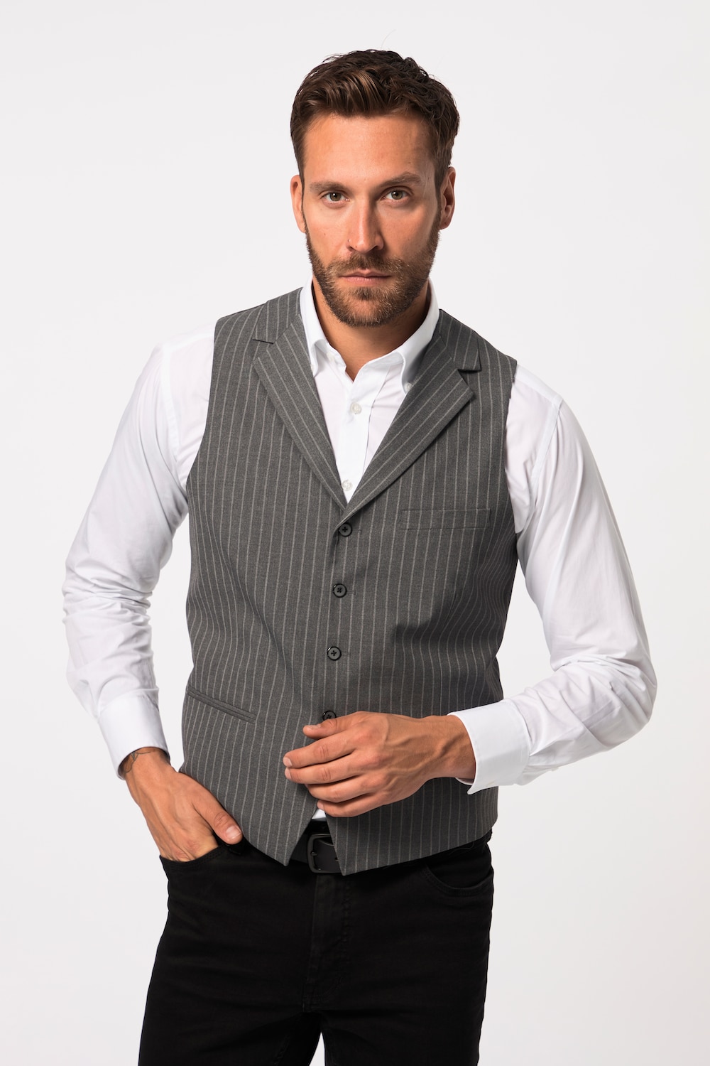 Große Größen Weste FLEXNAMIC®, Herren, grau, Größe: 64, Polyester/Viskose, JP1880 von JP1880