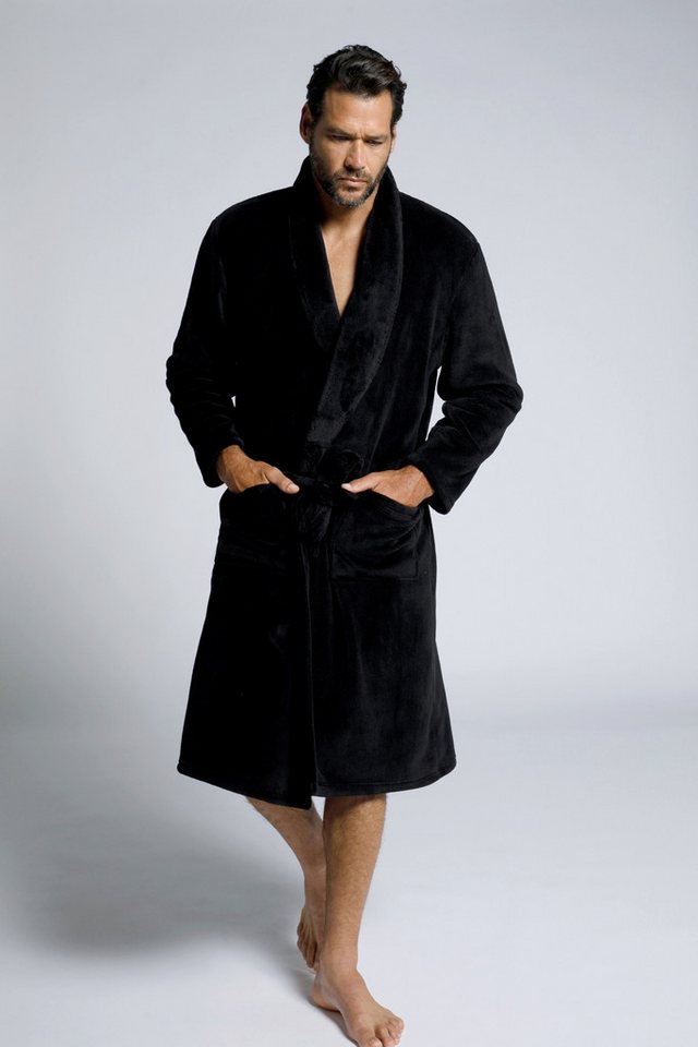 JP1880 Bademantel bis 7XL Bademantel Morgenmantel extra weich, Langform, Materialmix von JP1880