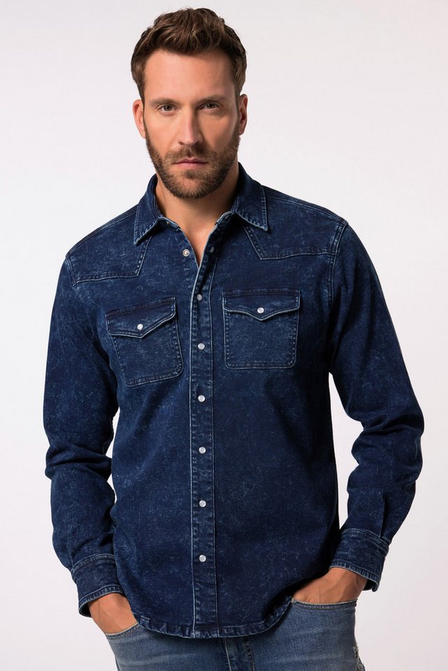 JP1880 Businesshemd JP 1880 Jeanshemd FLEXNAMIC® Denim Langarm von JP1880