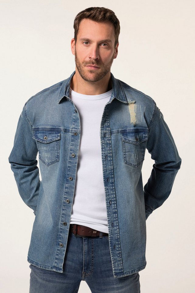 JP1880 Businesshemd JP 1880 Jeanshemd FLEXNAMIC® Denim Langarm von JP1880
