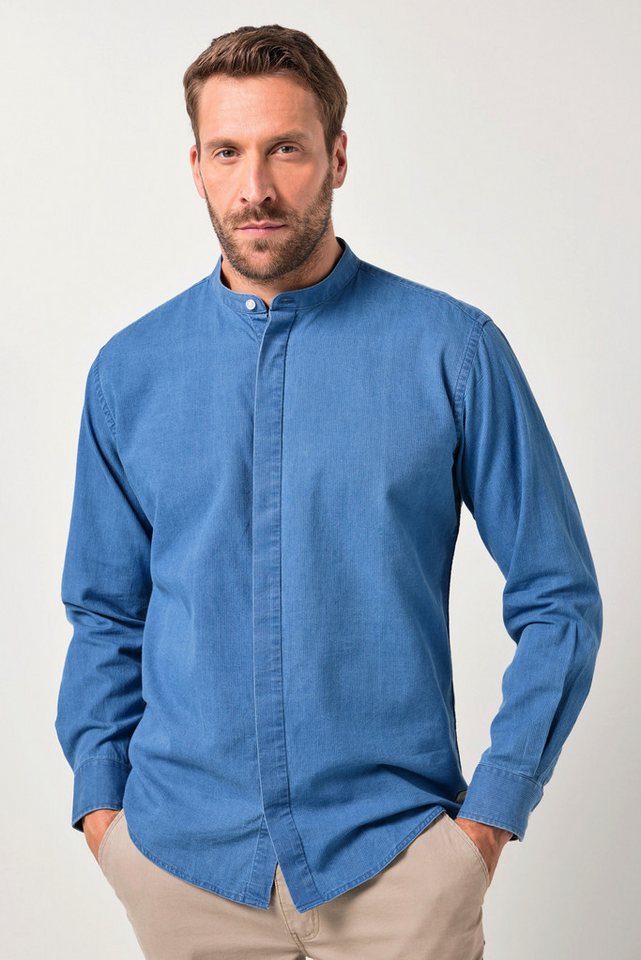 JP1880 Businesshemd JP 1880 Jeanshemd Langarm Stehkragen Modern Fit von JP1880