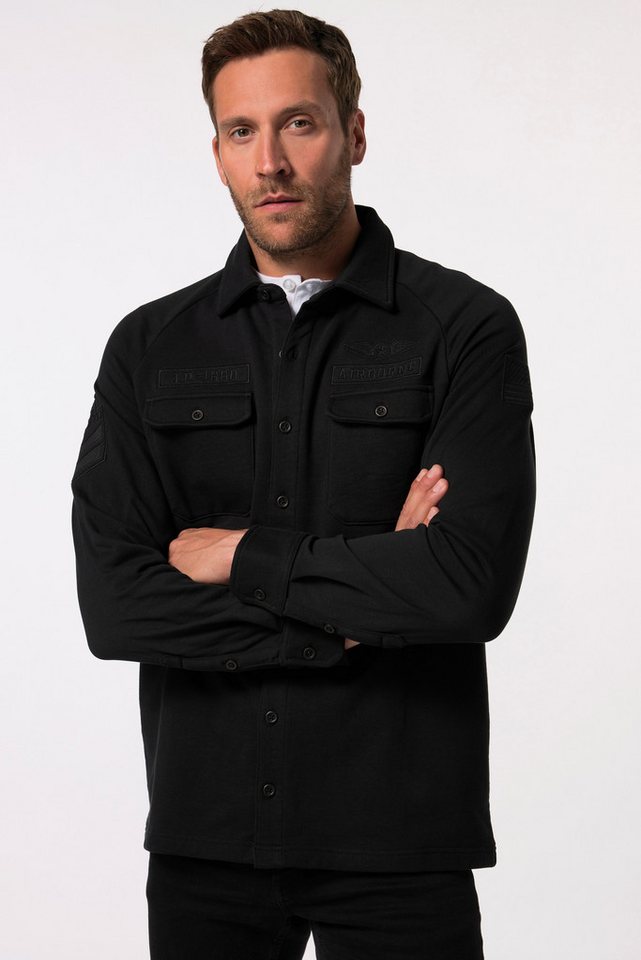 JP1880 Businesshemd JP 1880 Sweathemd Raglan-Langarm Kentkragen Badges von JP1880