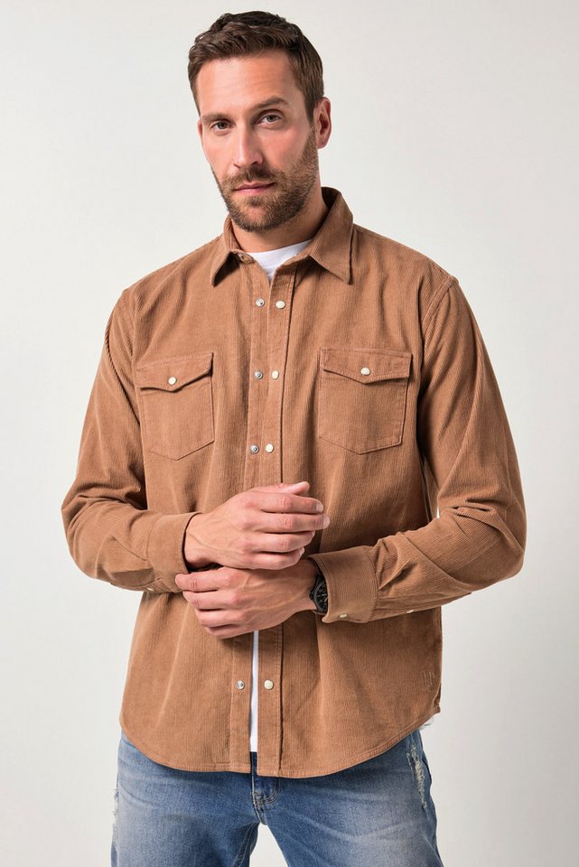 JP1880 Businesshemd JP1880 Cordhemd Langarm Kentkragen Modern Fit von JP1880
