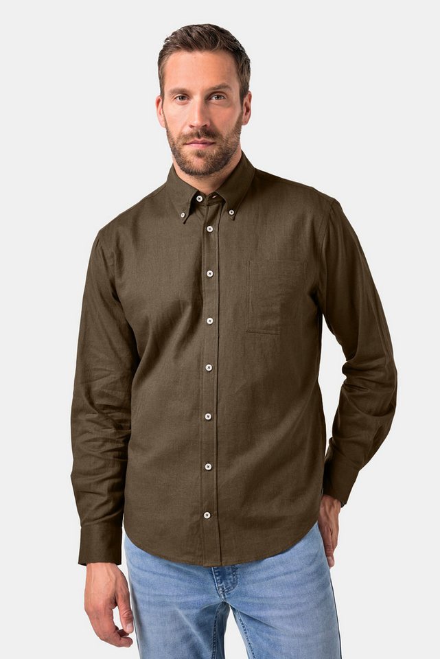 JP1880 Businesshemd JP1880 Hemd Langarm Leinenmix Buttondown-Kragen von JP1880